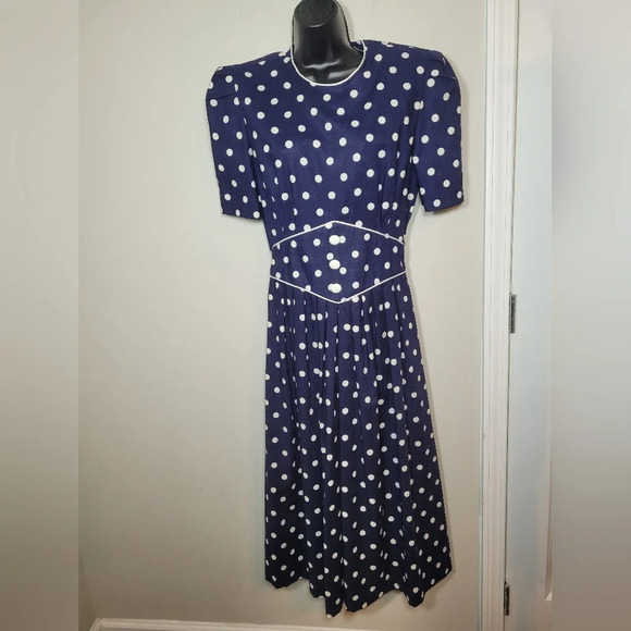 Vintage Miss Dorby Polka Dot Pin Up Dress sz 12 - Picture 1 of 8